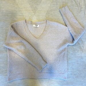 Women's Light Gray/Lilac V-Neck Sweater